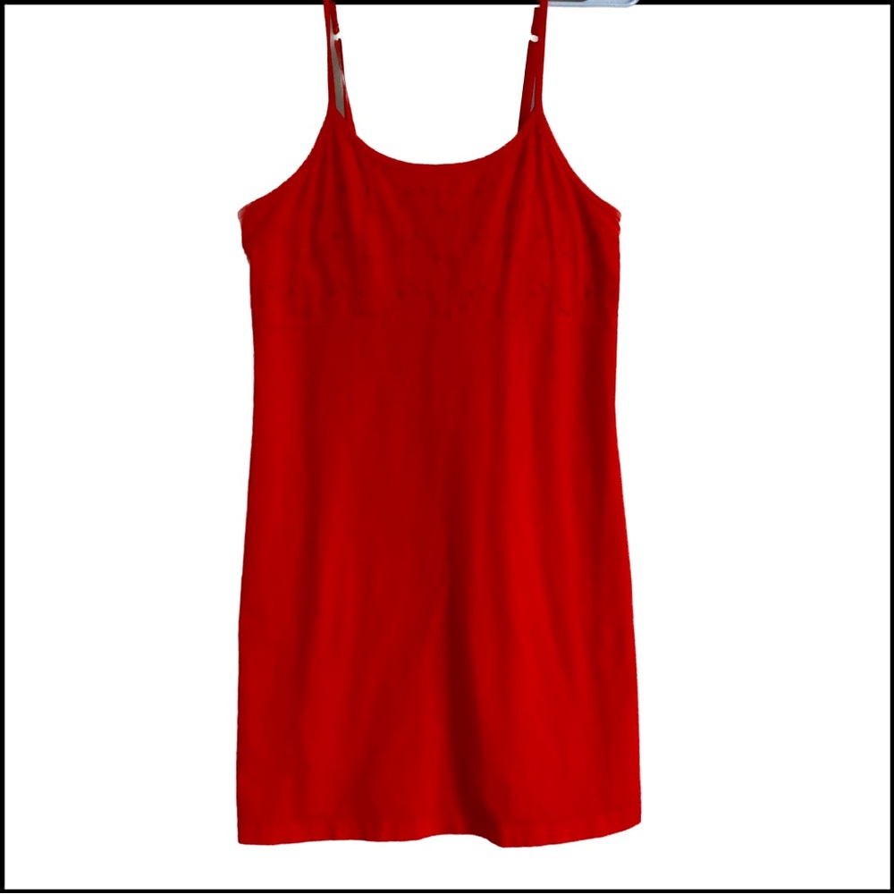 Carol Hochman Bright Red Y2K daytime mini dress with built in bra